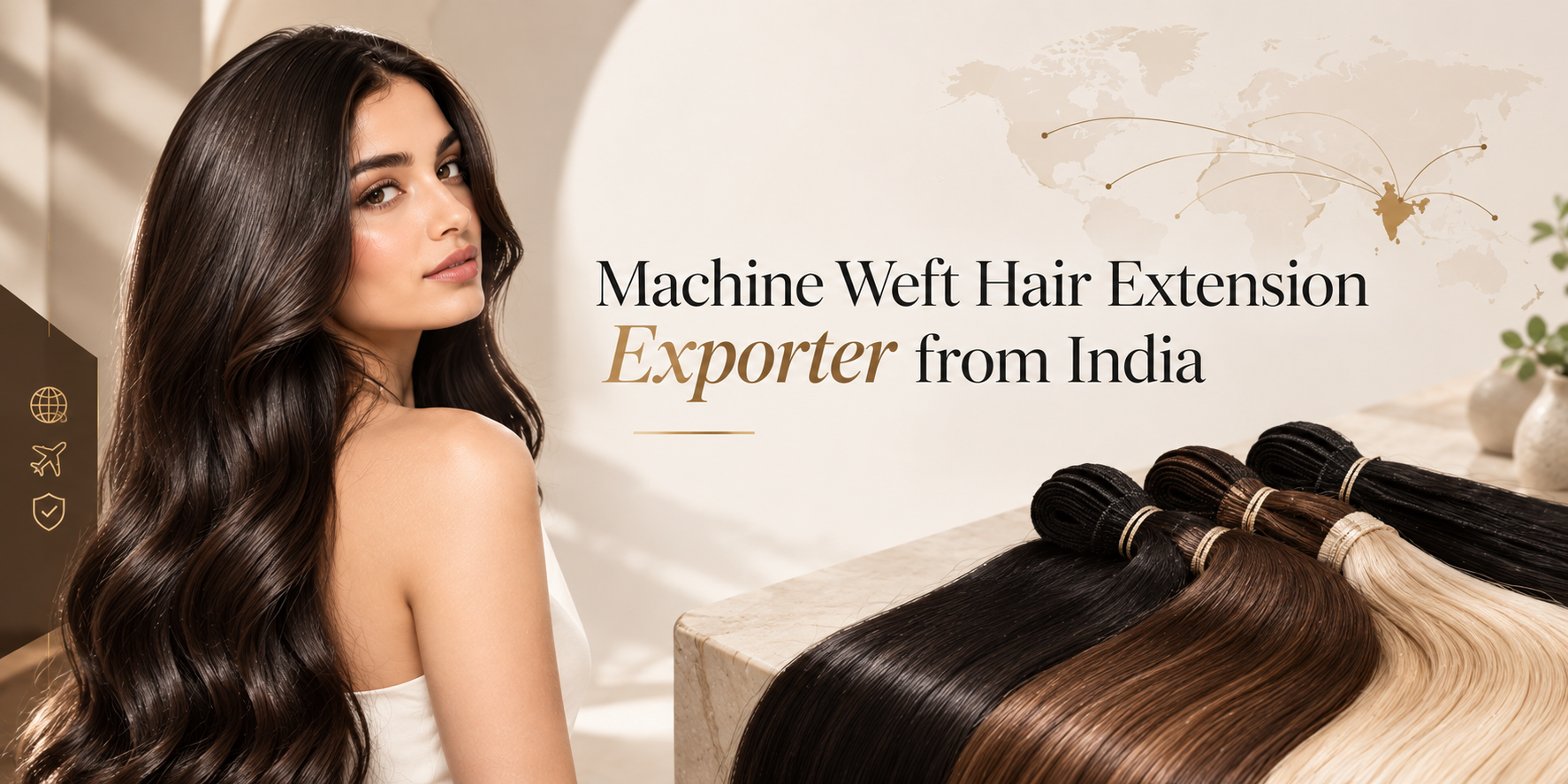 Machine Weft Hair Extension Exporter from India