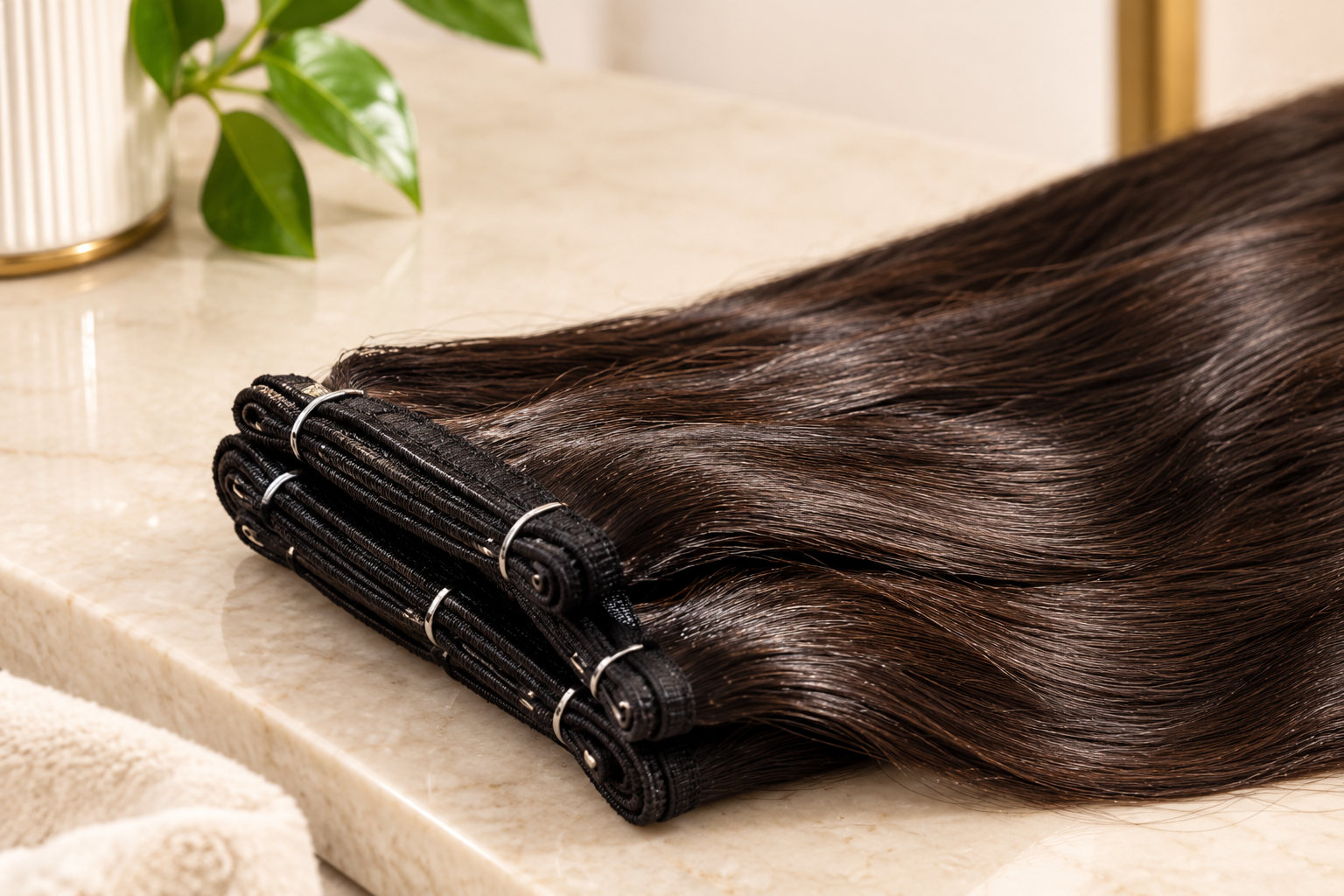 MG Hair Machine Weft Hair Extension - Premium Indian Human Hair