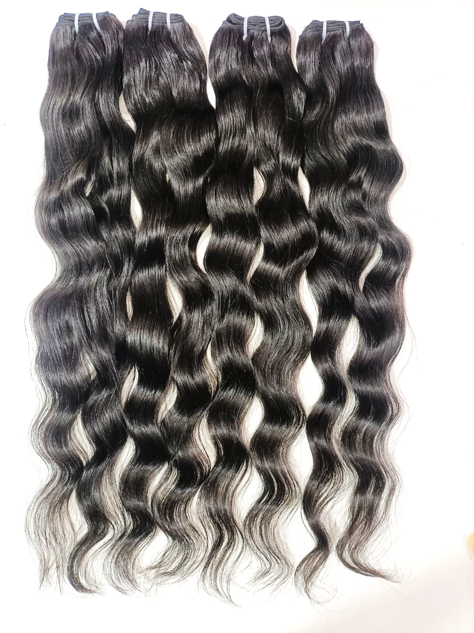 MG Hair Machine Weft Hair Extension – Wave, 1B Natural, 18" - Premium Indian Human Hair Extensions Wholesale Supplier