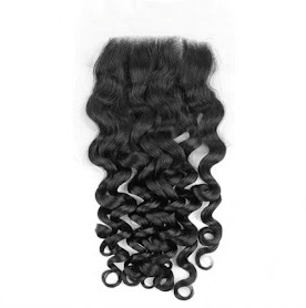 MG Hair HD 4x4 Lace Closure – Big Deep Curly, 1B Natural Black, 20" - Premium Indian Human Hair Extensions Wholesale Supplier