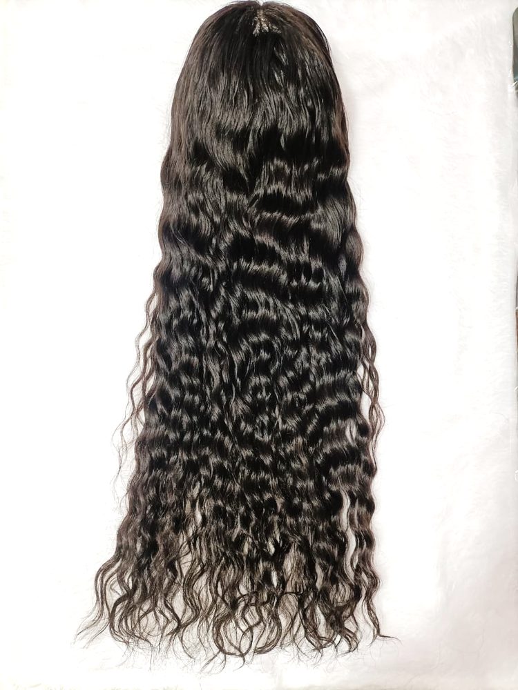 MG Hair Machine Weft Hair Extension – Deep Wave, 1B Natural Black, 28" - Premium Indian Human Hair Extensions Wholesale Supplier