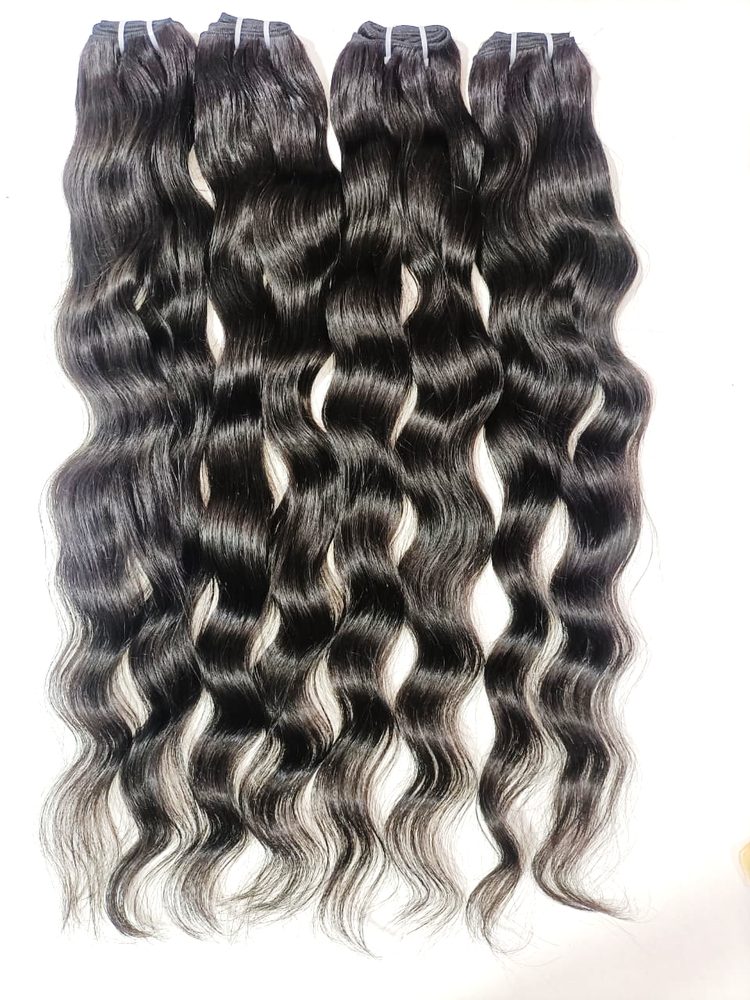 MG Hair Machine Weft Hair Extension – Wave, 1B Natural Black, 18" - Premium Indian Human Hair Extensions Wholesale Supplier