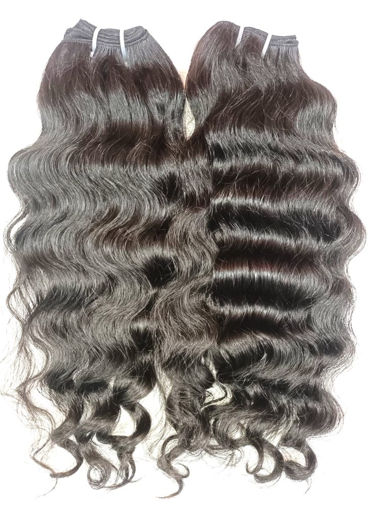 MG Hair Machine Weft Hair Extension – Ocean Wave, Natural Color, 16" - Premium Indian Human Hair Extensions Wholesale Supplier