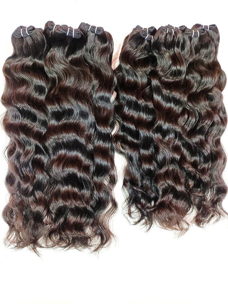MG Hair Machine Weft Hair Extension – Raw Wave, 1B Natural Black, 22" - Premium Indian Human Hair Extensions Wholesale Supplier