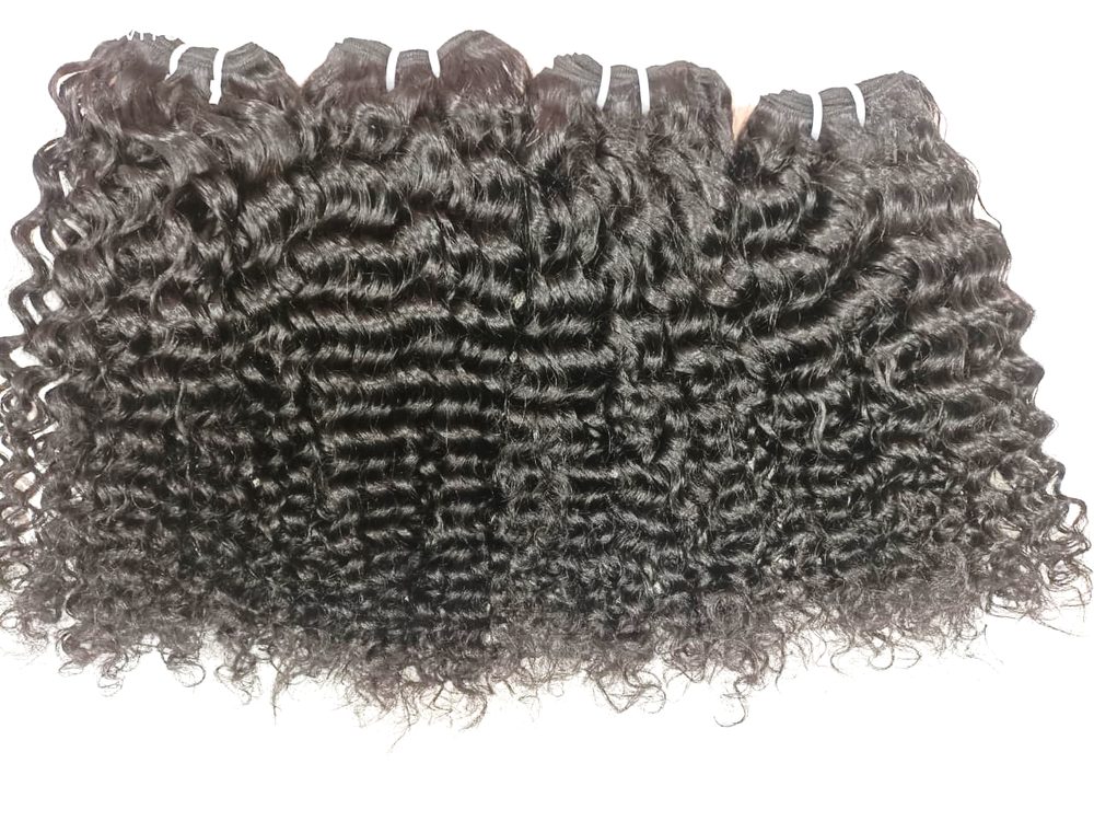 MG Hair Machine Weft Hair Extension – Curly, Natural Color, 22" - Premium Indian Human Hair Extensions Wholesale Supplier