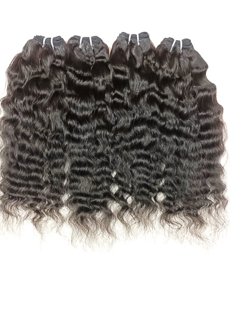 MG Hair Machine Weft Hair Extension – Raw Curly, 1B Natural Black, 22" - Premium Indian Human Hair Extensions Wholesale Supplier