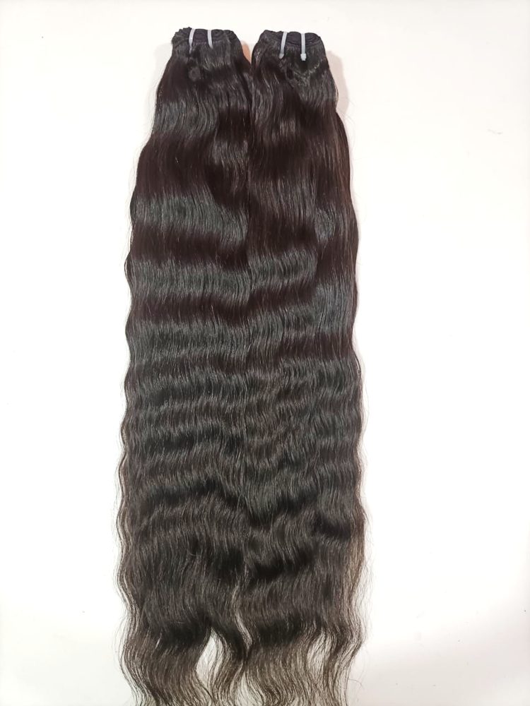 MG Hair Machine Weft Hair Extension – Raw Ocean Wave, 1B Natural Black, 26" - Premium Indian Human Hair Extensions Wholesale Supplier