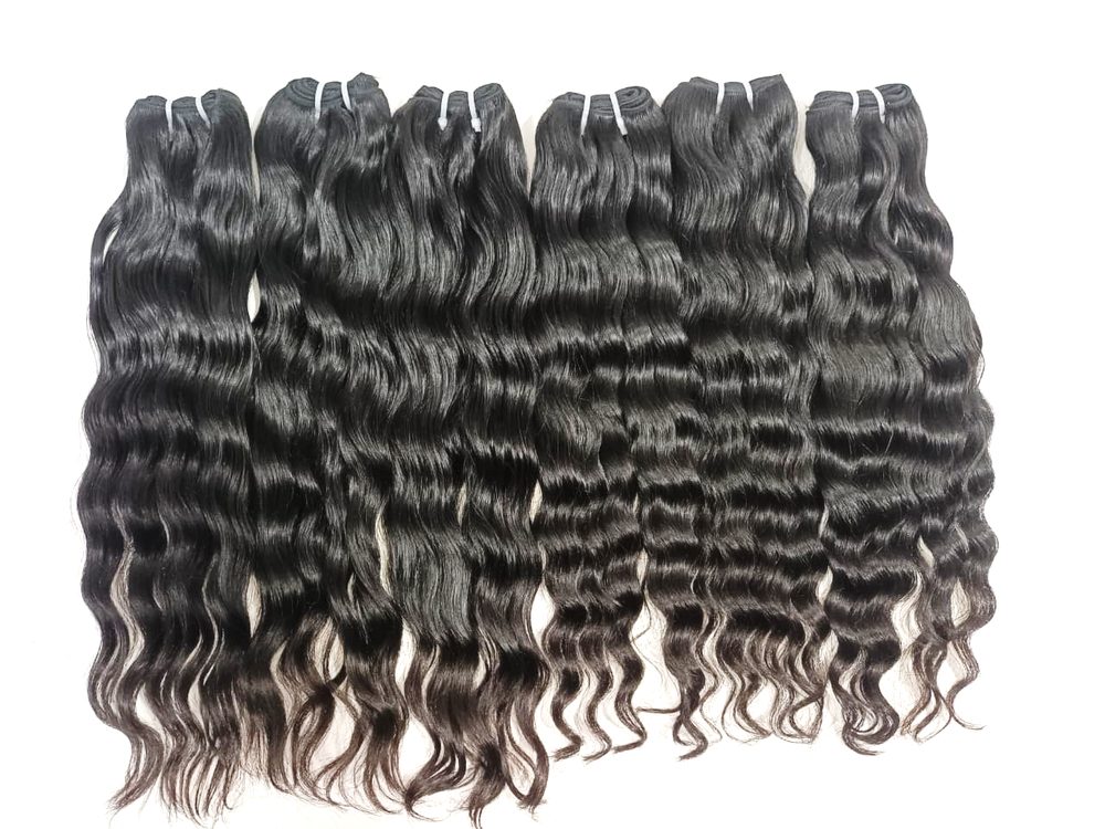 MG Hair Machine Weft Hair Extension – Raw Wave, Natural Color, 22" - Premium Indian Human Hair Extensions Wholesale Supplier