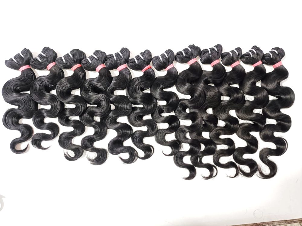 MG Hair Machine Weft Hair Extension – Body Wave, 1B Natural Black, 22" - Premium Indian Human Hair Extensions Wholesale Supplier