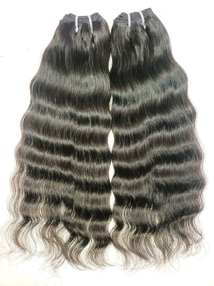 MG Hair Machine Weft Hair Extension – Loose Water Wave, 1B Natural Black, 16" - Premium Indian Human Hair Extensions Wholesale Supplier