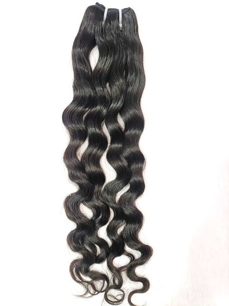 MG Hair Machine Weft Hair Extension – Kinky Body Wave, 1B Natural Black, 30" - Premium Indian Human Hair Extensions Wholesale Supplier