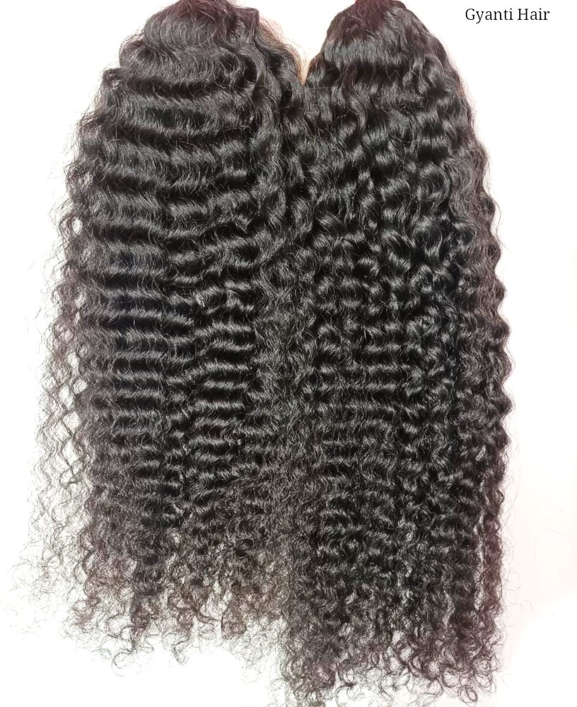 MG Hair Machine Weft Hair Extension – Raw Tight Curly, Natural Color, 28" - Premium Indian Human Hair Extensions Wholesale Supplier