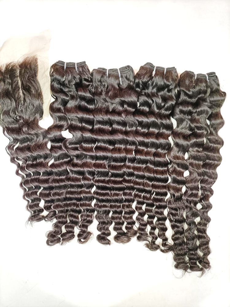 MG Hair Machine Weft Hair Extension – Tight Water Curly, 1B Natural Black, 20" - Premium Indian Human Hair Extensions Wholesale Supplier