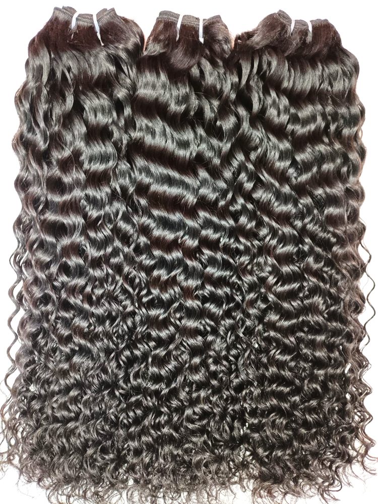 MG Hair Machine Weft Hair Extension – Jerry Curly, 1B Natural Black, 22" - Premium Indian Human Hair Extensions Wholesale Supplier