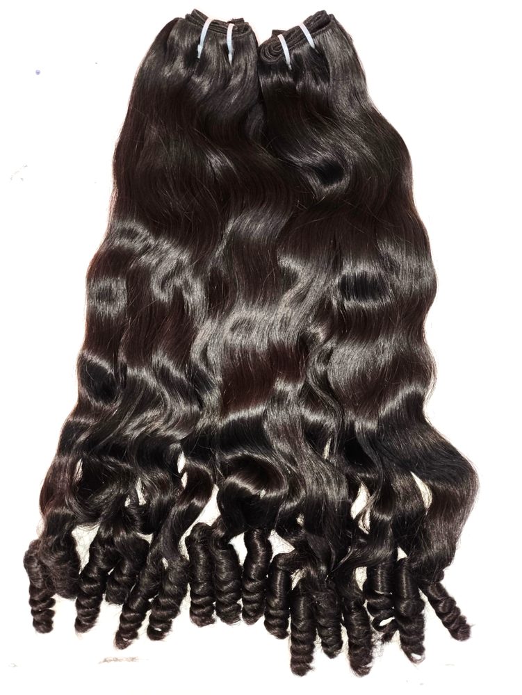 MG Hair Machine Weft Hair Extension – Fumi Curly, 1B Natural Black, 30" - Premium Indian Human Hair Extensions Wholesale Supplier