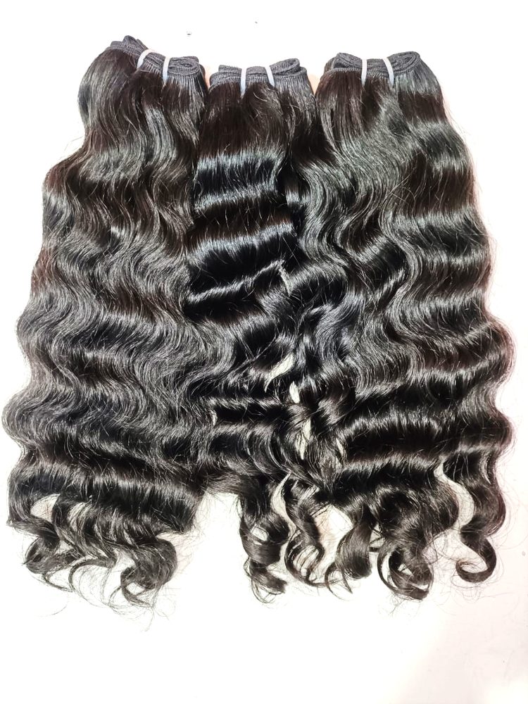MG Hair Machine Weft Hair Extension – Raw Curly, Natural Color, 20" - Premium Indian Human Hair Extensions Wholesale Supplier