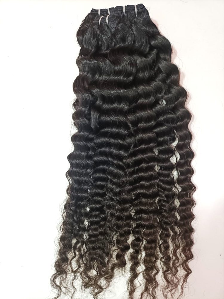 MG Hair Machine Weft Hair Extension – Curly, Natural Brown, 22" - Premium Indian Human Hair Extensions Wholesale Supplier
