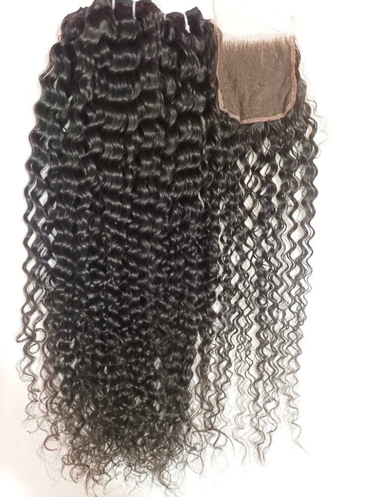 MG Hair Machine Weft Hair Extension – Curly, 1B Natural Black, 24" - Premium Indian Human Hair Extensions Wholesale Supplier