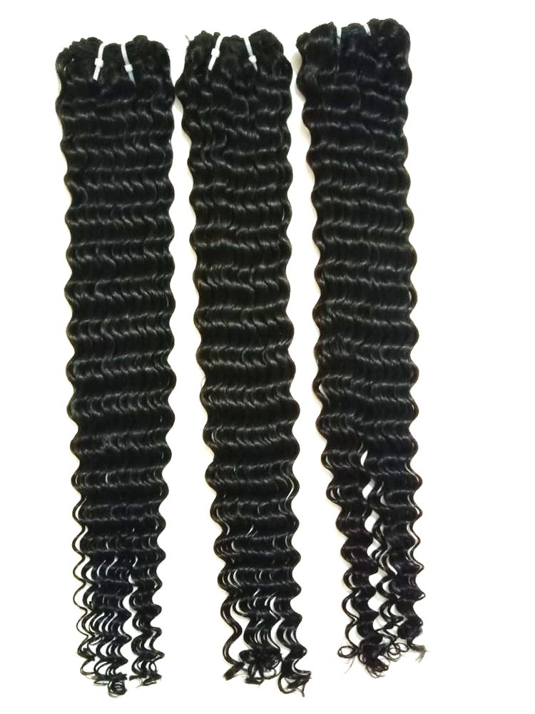 MG Hair Machine Weft Hair Extension – Super Jerry Curly, #1 Jet Black, 30" - Premium Indian Human Hair Extensions Wholesale Supplier