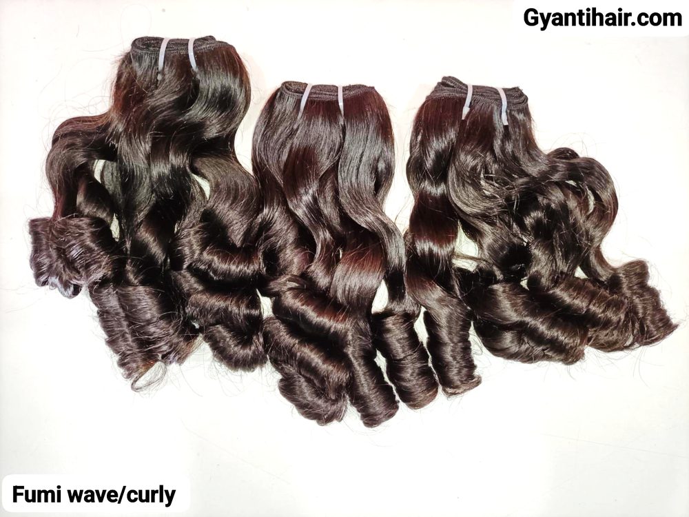 MG Hair Machine Weft Hair Extension – Fumi Curly, Brown, 20" - Premium Indian Human Hair Extensions Wholesale Supplier