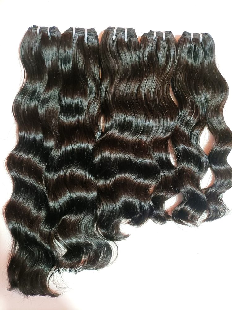 MG Hair Double Drawn Machine Weft Hair Extension – Raw Wave, Natural Color, 18" - Premium Indian Human Hair Extensions Wholesale Supplier