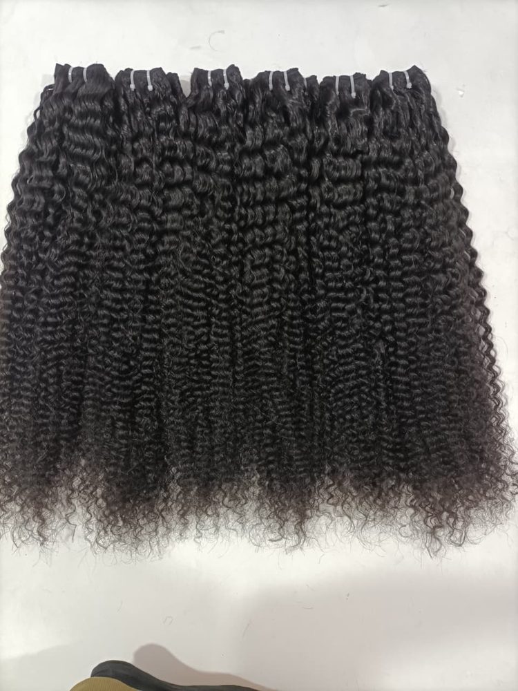 MG Hair Double Drawn Machine Weft Hair Extension – Tight Curly, 1B Natural Black, 26" - Premium Indian Human Hair Extensions Wholesale Supplier