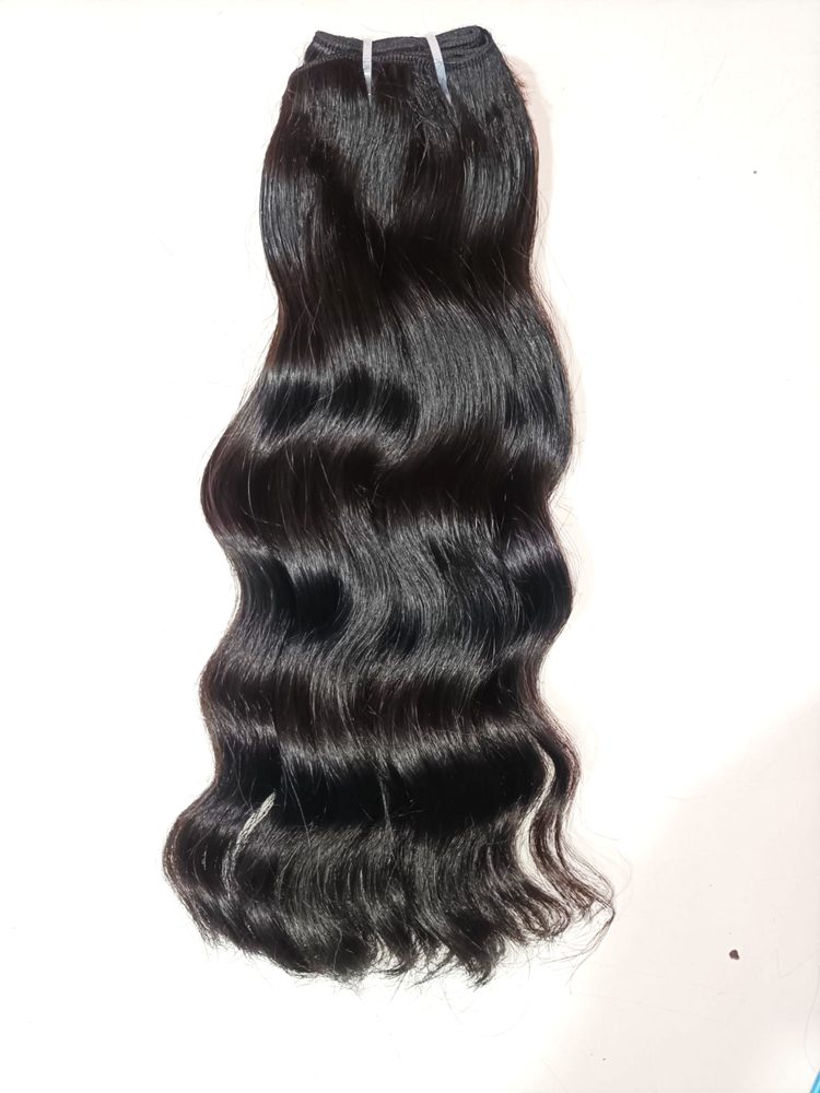 MG Hair Double Drawn Machine Weft Hair Extension – Raw Curly, 1B Natural Black, 14" - Premium Indian Human Hair Extensions Wholesale Supplier