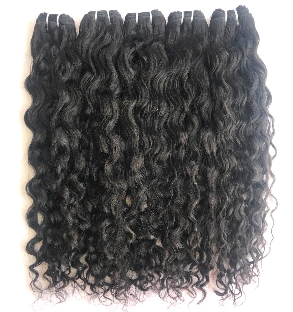 MG Hair Double Drawn Machine Weft Hair Extension – Kinki Curly, Natural Black, 28" - Premium Indian Human Hair Extensions Wholesale Supplier