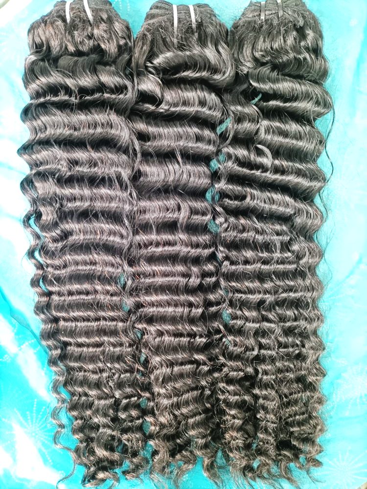 MG Hair Double Drawn Machine Weft Hair Extension – Super Curly, Natural Black, 22" - Premium Indian Human Hair Extensions Wholesale Supplier