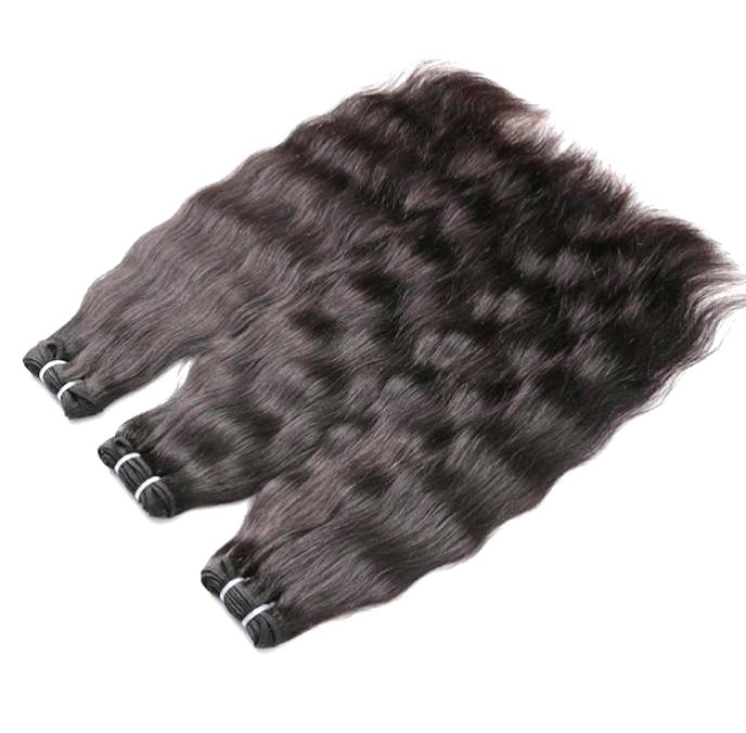 MG Hair Double Drawn Machine Weft Hair Extension – Raw Straight, Natural Color, 20" - Premium Indian Human Hair Extensions Wholesale Supplier