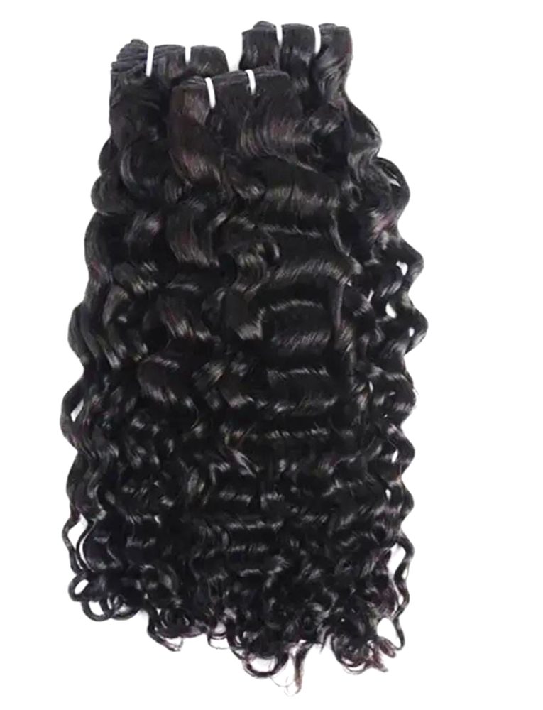 MG Hair Double Drawn Machine Weft Hair Extension – Loose Deep Curly, 1B Natural Black, 22" - Premium Indian Human Hair Extensions Wholesale Supplier