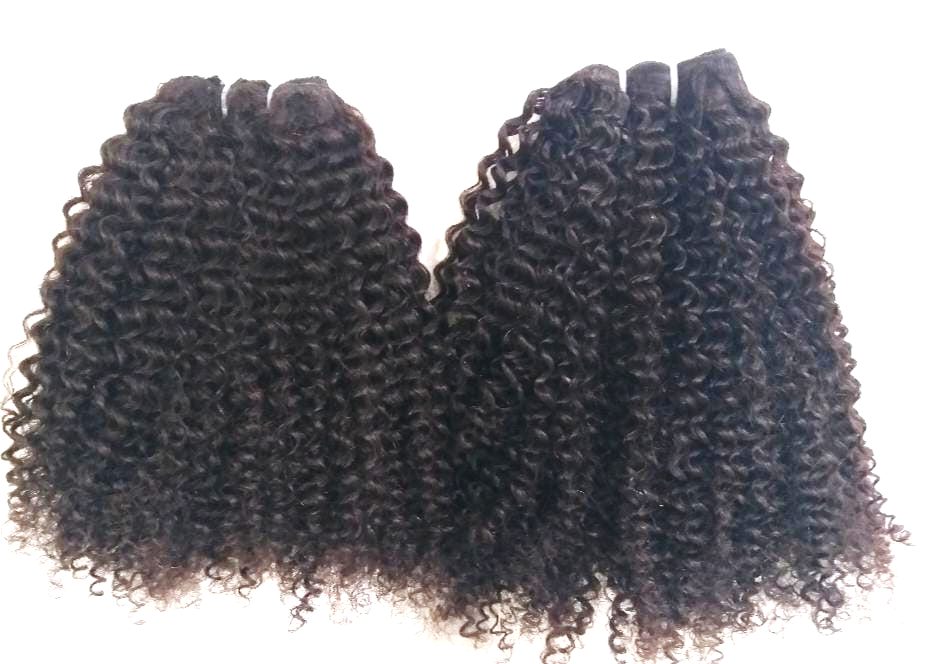 MG Hair Double Drawn Machine Weft Hair Extension – Jerry Curly, Natural Black, 22" - Premium Indian Human Hair Extensions Wholesale Supplier