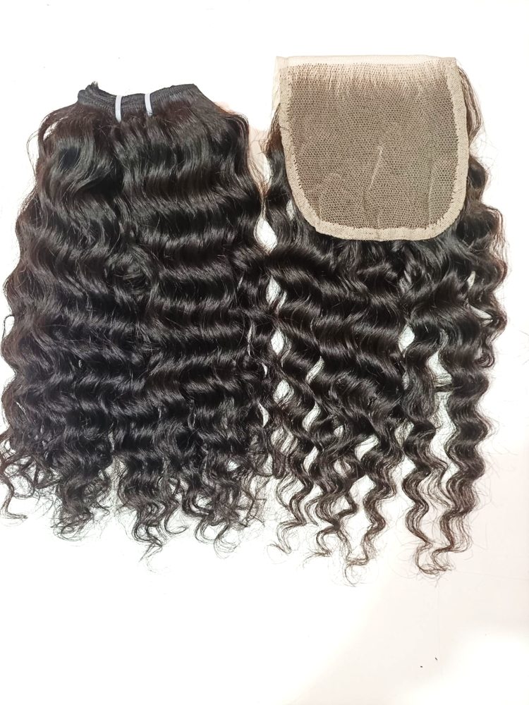 MG Hair HD 5x5 Lace Closure – Natural Curly, Natural Color, 12" - Premium Indian Human Hair Extensions Wholesale Supplier