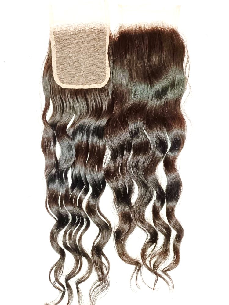 MG Hair 4x4 Lace Closure – Raw Wave, 1B Natural Black, 18" - Premium Indian Human Hair Extensions Wholesale Supplier