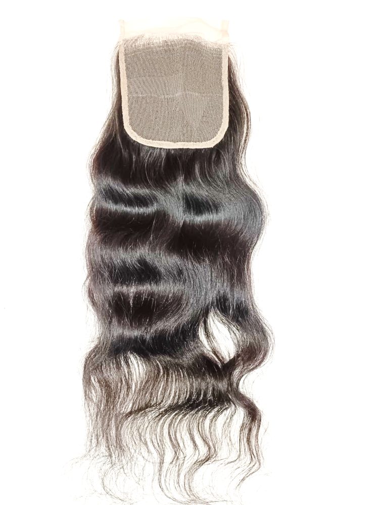 MG Hair HD 5x5 Lace Closure – Raw Wavy, Natural Color, 16" - Premium Indian Human Hair Extensions Wholesale Supplier
