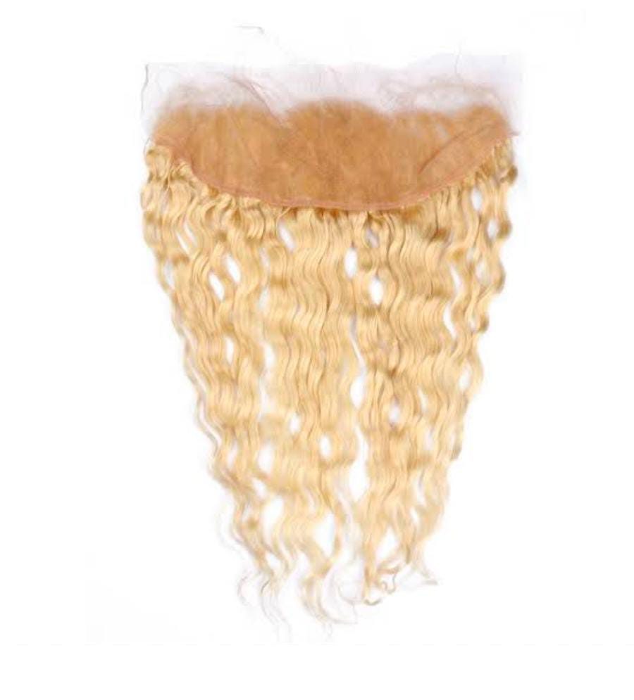 MG Hair HD 13x5 Frontal Lace Closure – Raw Curly, #613 Blonde, 24" - Premium Indian Human Hair Extensions Wholesale Supplier
