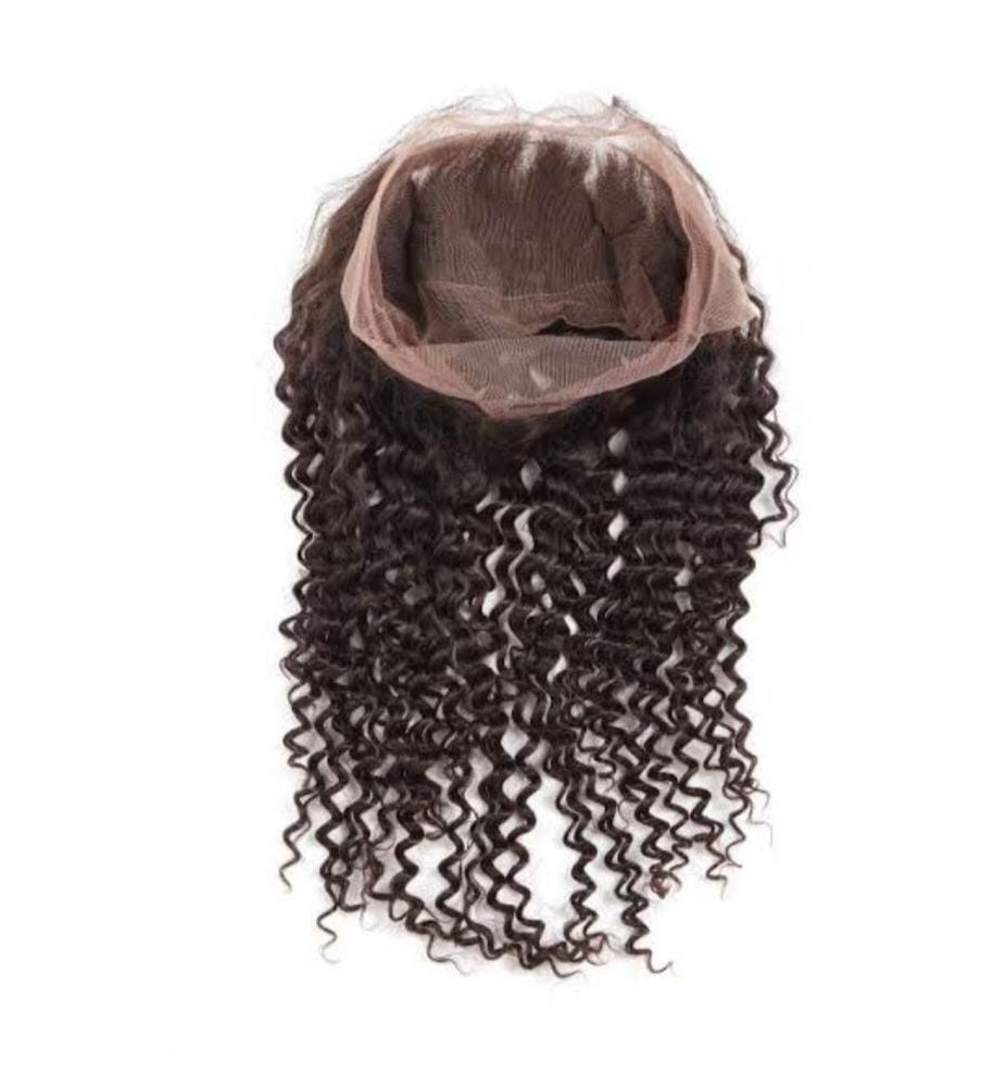 MG Hair HD 360 Frontal Lace Closure – Deep Curly, 1B Natural Black, 24" - Premium Indian Human Hair Extensions Wholesale Supplier