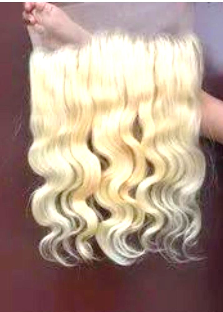 MG Hair HD 360 Frontal Lace Closure – Wave, #613 Blonde, 18" - Premium Indian Human Hair Extensions Wholesale Supplier