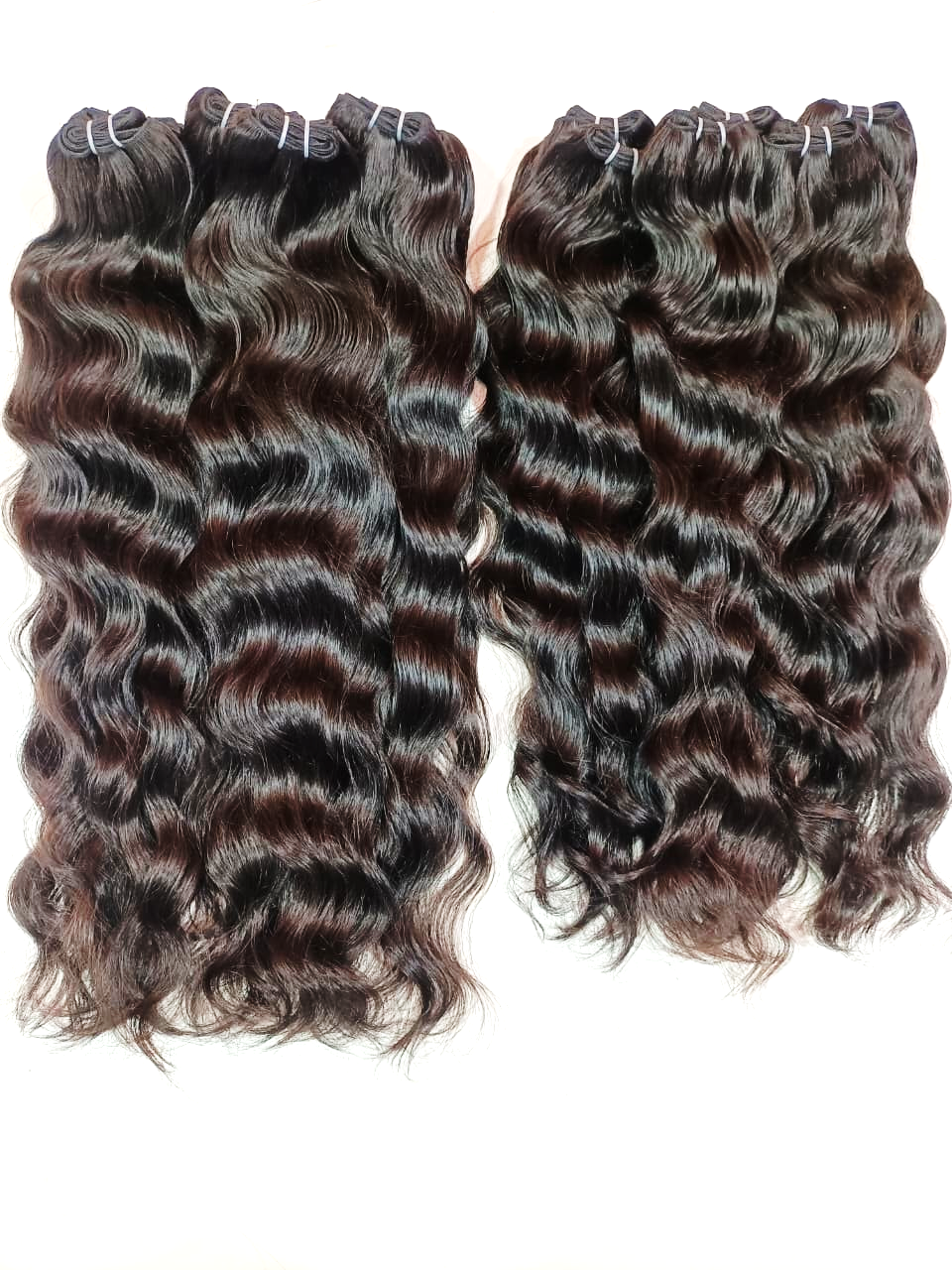 Machine Weft Hair Extension – Raw Wave, 1B Natural, 22"